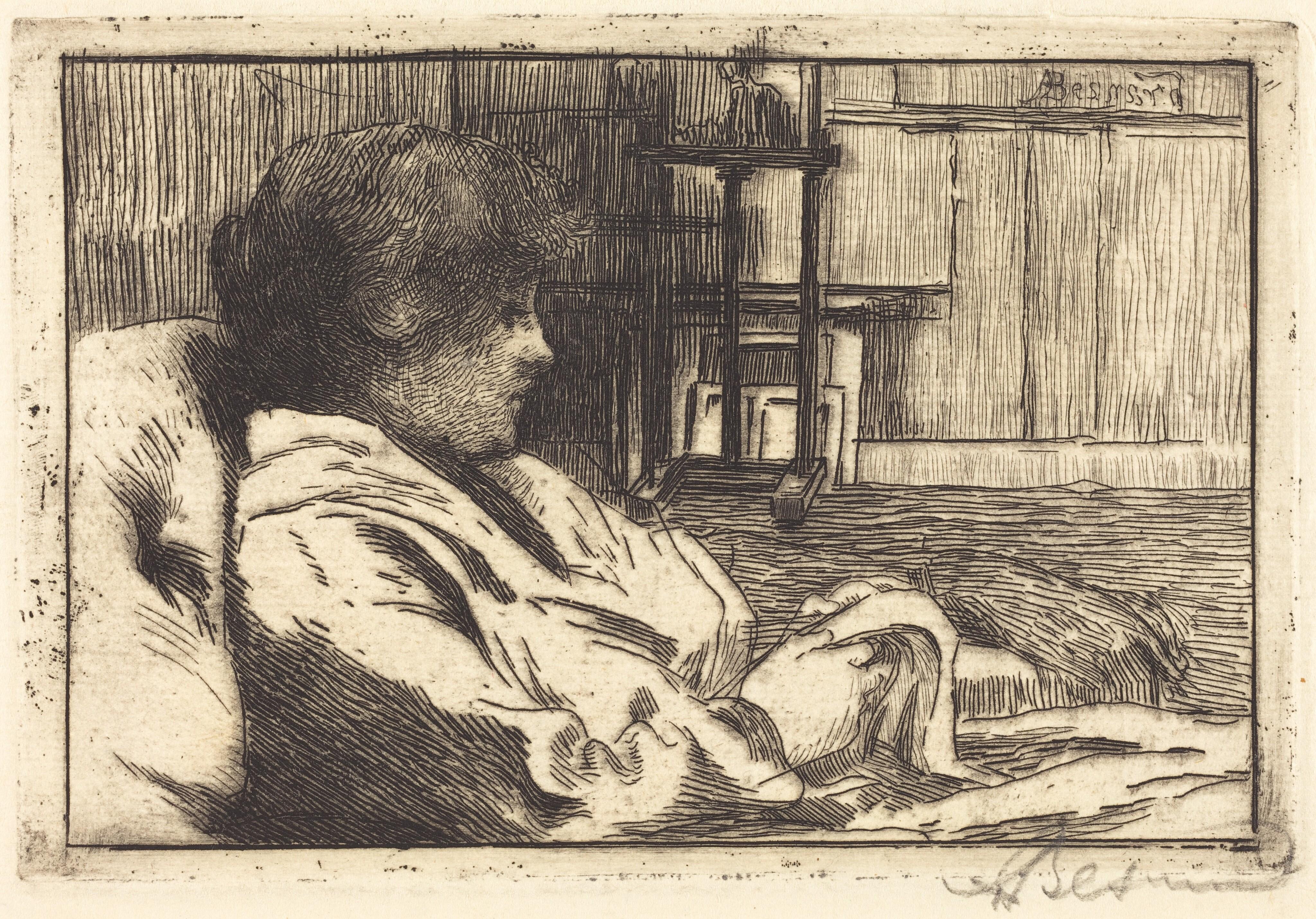 eau-forte d'Albert Besnard, datée de 1887